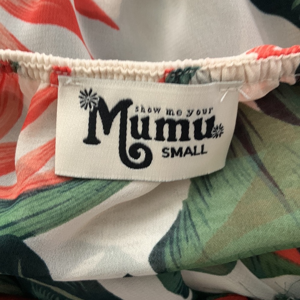 Show Me Your Mumu Coral Green Tropical Heather Halter Dress - Picture 8 of 10